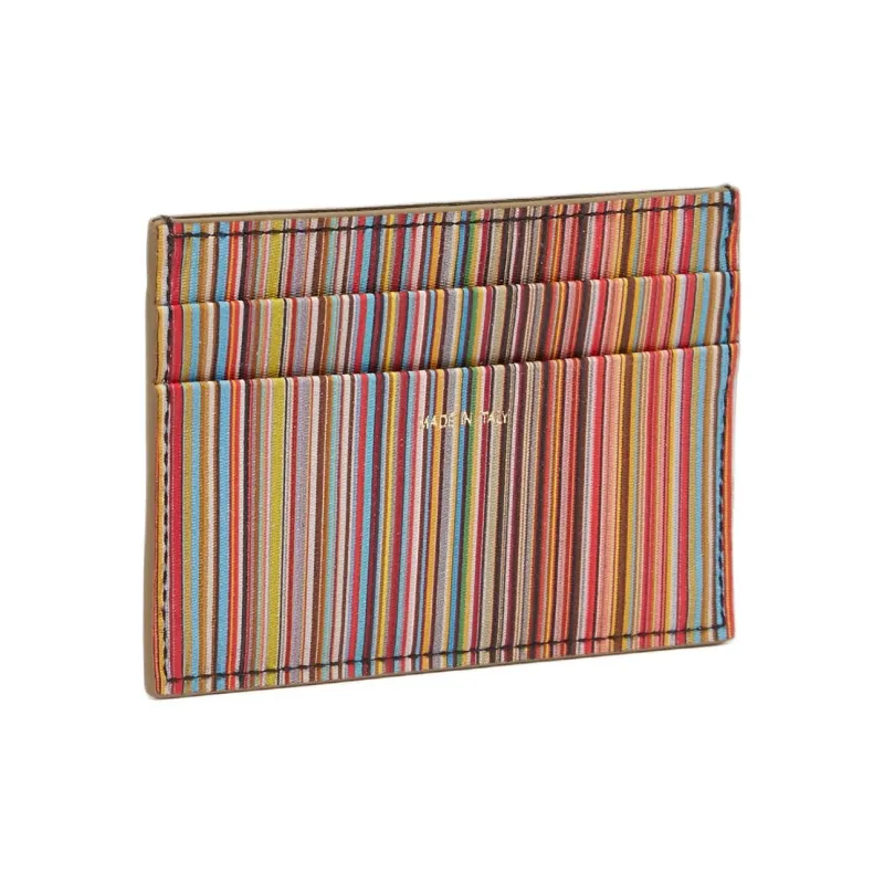 Paul Smith Calfskin With Lambskin Card Holder Men's Khaki-2
