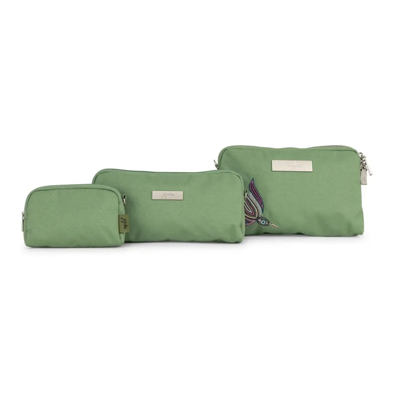 JU JU BE TEFLON Three Proofings Fabric Handbag Small Size Unisex Black/Green-4