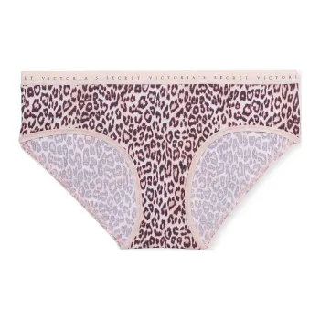 Victoria's Secret Stretch Cotton Hiphugger Panty/Purest Pink Leopard Underpants Women's 1 Pack Leopard Print