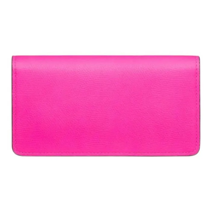 Valentino Vlogo Grained Calfskin Wallet Women's Rose Red-2
