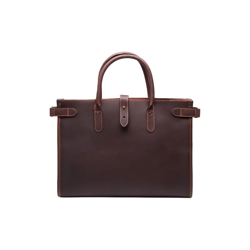ETTINGER Vegetable Tanned Cow Leather Tote Bag, Shopping Bag, Handbag Unisex Tan-0