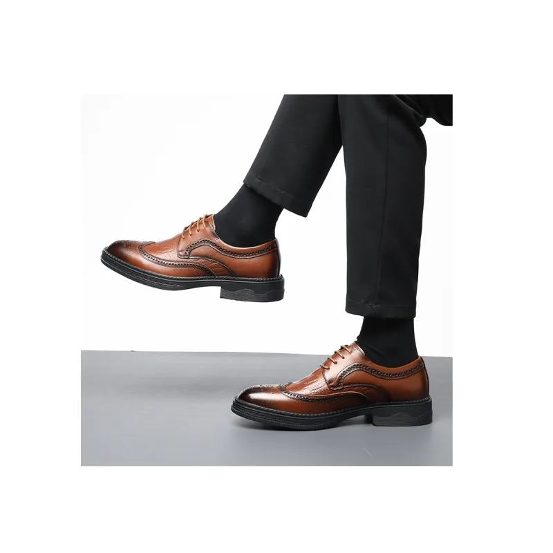 Mulinsen Dress Shoes Men Low Top Black/Tea Brown-11