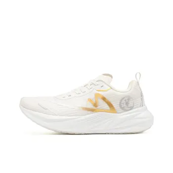 Sonic Cat Cushioned Slip Resistant Abrasion Resistant Low Top Carbon Plate Training Running Shoes Unisex White Gold