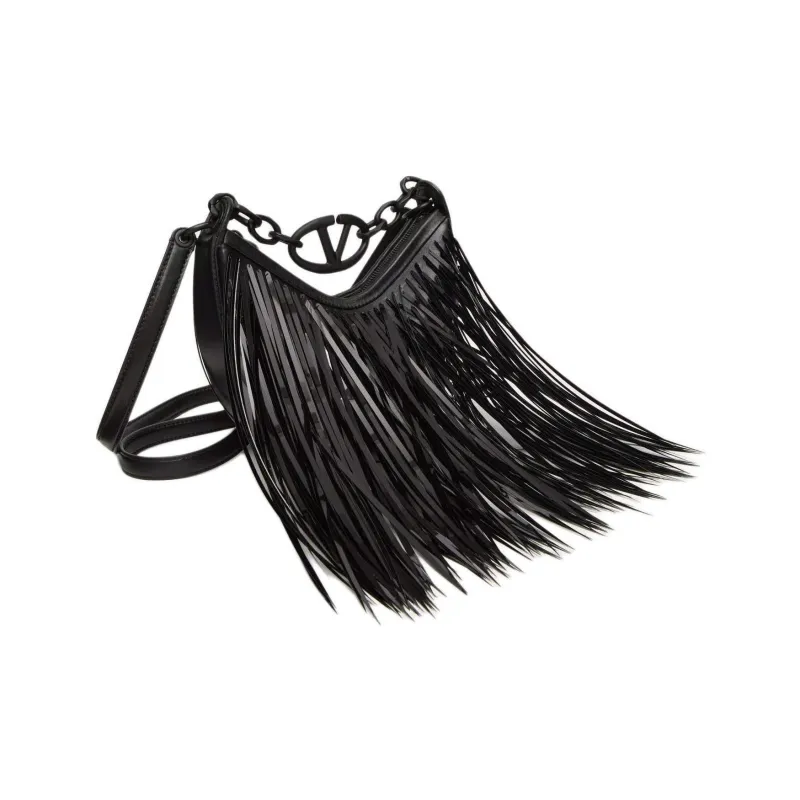 Valentino Sequins Portable Crossbody Bag Shoulder Bag Mini Women's Black-4