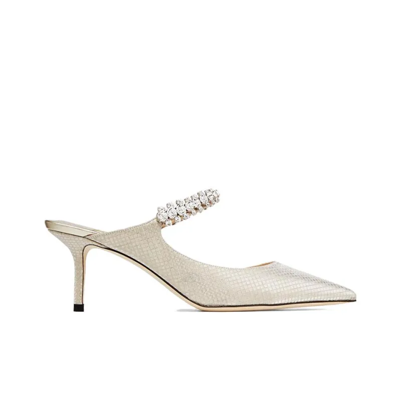 Jimmy Choo Bing Closed Toe Slippers Women's Champagne-1