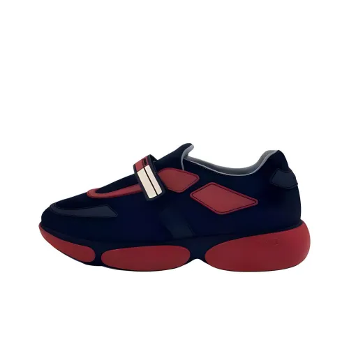 PRADA Low-Top Casual Shoes Men's Black Red
