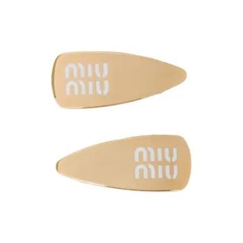 MIU MIU Enamel Hair Clips Women's White