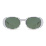 White Frame with Green Lens