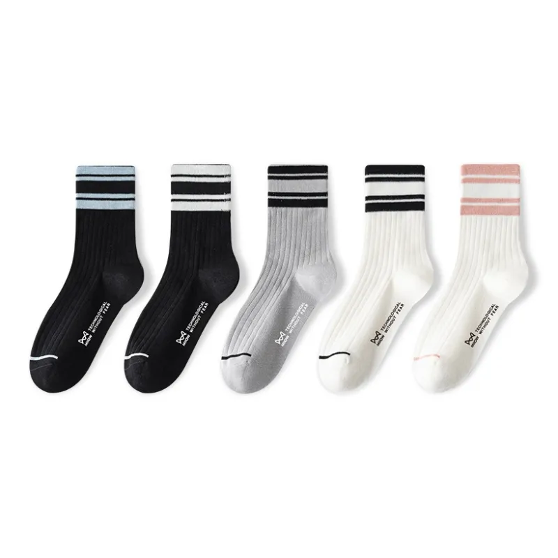 MIIOW Mid Calf Socks Unisex 5 Pack-14