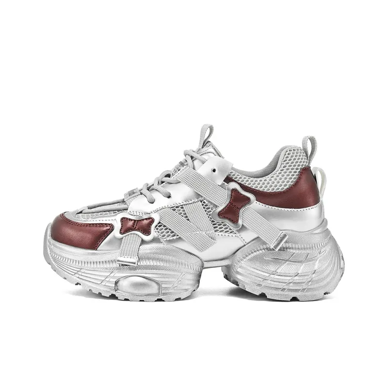 HLA Breathable Chunky Sneakers Casual Platform Height Increasing Athletic Shoes Women's-7