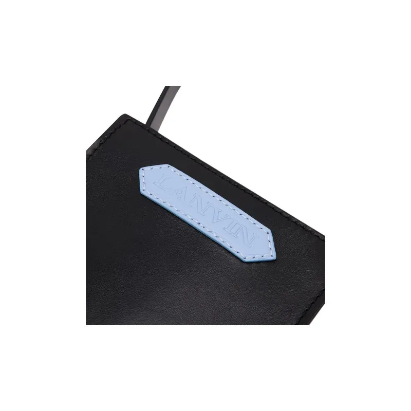 Lanvin Cow Leather Cell Phone Pouch Small Size Unisex Black-5
