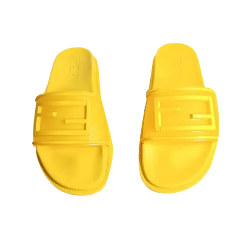 FENDI BaguetteBaguette Slide Slippers Men's Yellow-4