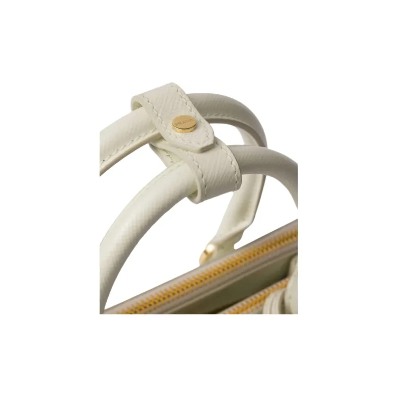 PRADA Galleria Killer Bag Patent Leather Shoulder Bag, Crossbody Bag, Handbag Mini Women's White-4