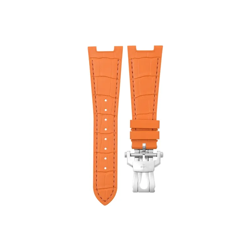 VAGENARI Imitation Crocodile Leather Rubber Strap Compatible With Baudet Turtle 5711.5712.5726.5980 Watch Band Unisex-13