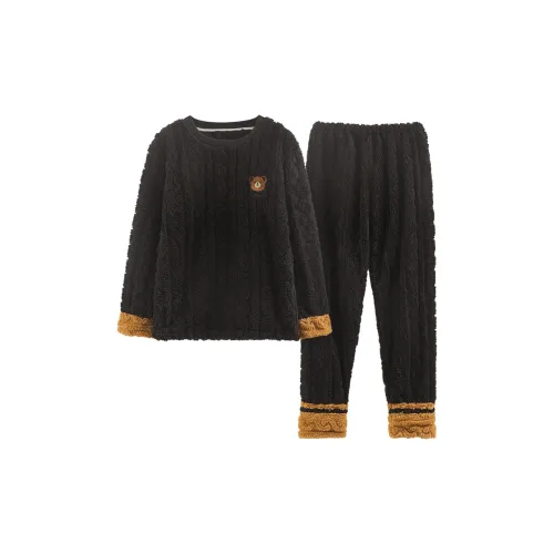 The Story Of The Flower Season Pajama Set Men's Black
