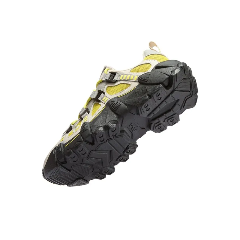 FILA FUSION EXOCET Mountains Shoes Slip-Resistant Low-Top Casual Shoes Men's Rainy Mist Gray Yellow Fragrant Thyme-5