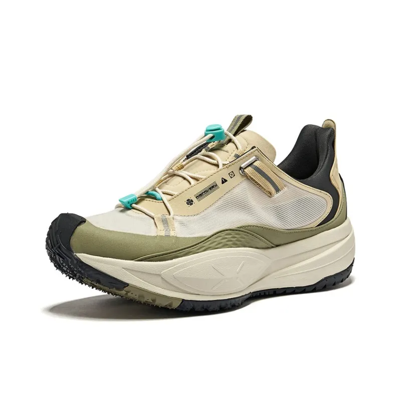 Erke Cushioning And Breathable Low Top Casual Shoes Men's Beige Green-2