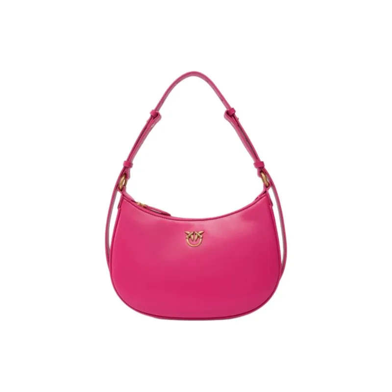 PINKO Love Bag Cow Leather Crescent Bag Shoulder Bag Handbag Shoulder Bag Mini Women's Rose Red-0