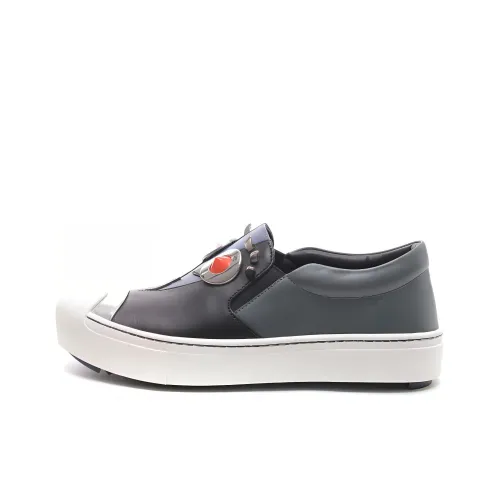 FENDI Low Top Skateboard Shoes Women's Blue Black