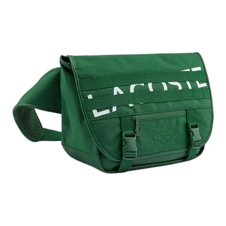 LACOSTE Canvas Bag, Messenger Bag, Shoulder Bag, Crossbody Bag Medium Size Unisex Dark Green-1