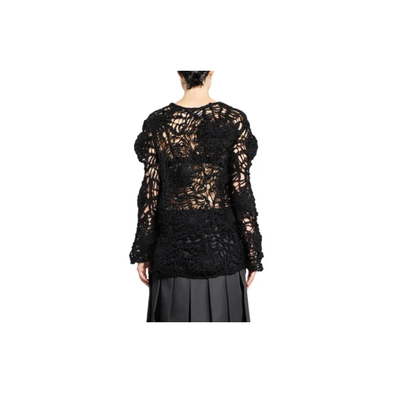 Comme Des Garcons Hollow Carved Design Sweater Black-1