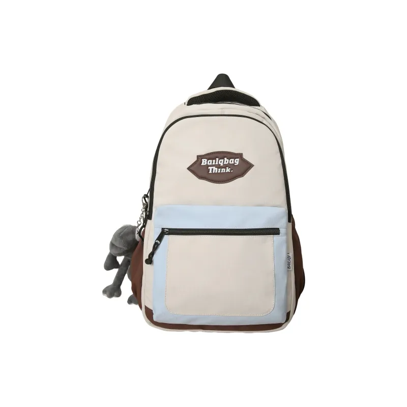 BAODIDAISHU Nylon Backpack Unisex Black/Gray/Coffee & Light Blue/Coffee & Khaki-8