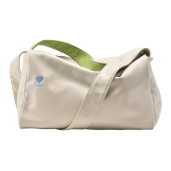 LOVVVVE PU Toast Bag, One Shoulder Handbag Regular Unisex Ecru
