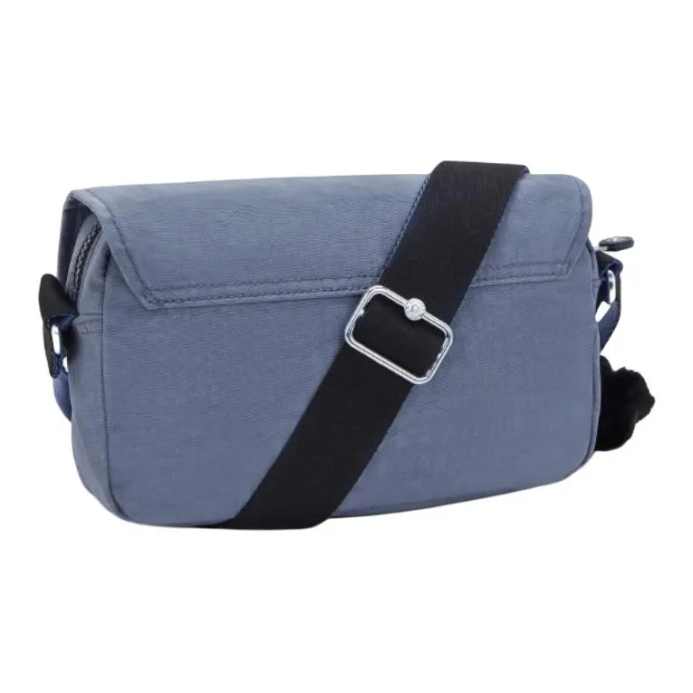 Kipling Polyamide Messenger Bag, Shoulder Bag, Crossbody Bag Small Size Women's Black Noir/Gray Blue Purple/Shang Red-4