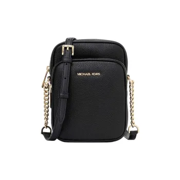 MICHAEL KORS Jet Set Travel Cow Leather Shoulder Bag, Crossbody Bag Medium Size Women's Black