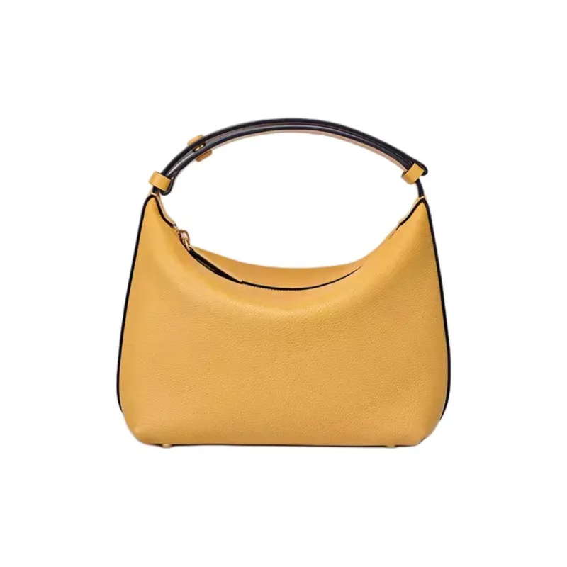 DISSONA Cow Leather One Shoulder Handbag Medium Size Women's Black/Gray/Yellow/Green-9