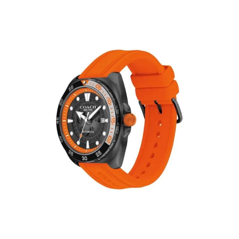 Wrist Watch Automatic Mechanical Movement Silicone Strap 44mm Gray Dial Men's Watches-1