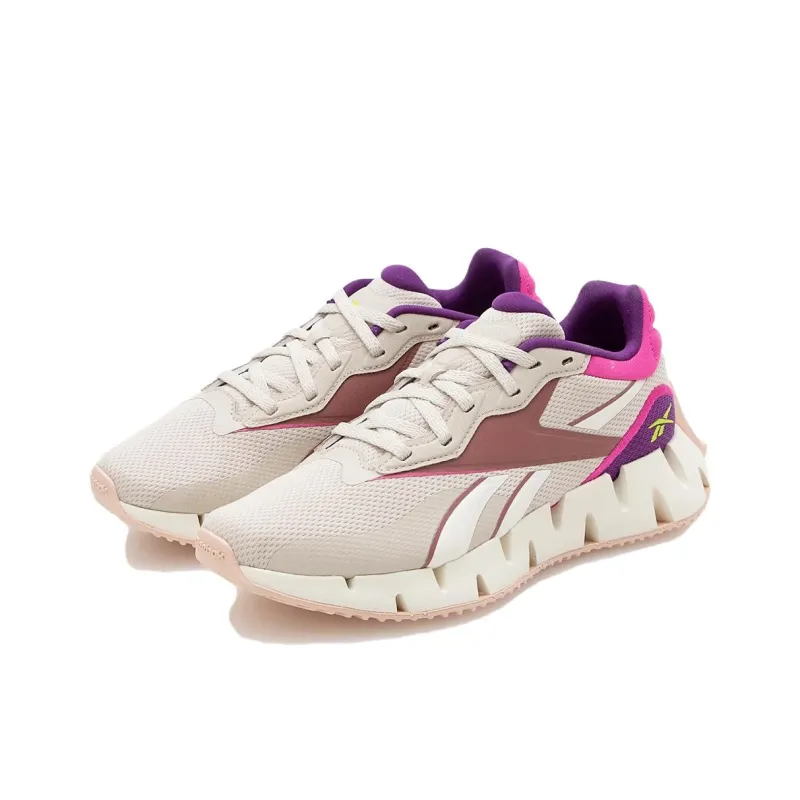 Reebok Zig Dynamica 4 Anti Slip Wear Resistant Low Top Casual Running Shoes Women's Ecru-2
