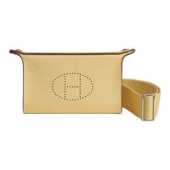 HERMES Videpoches Togo Calfskin Shoulder Bag Crossbody Bag Men's 1Z Jaune Poussin Chick Yellow