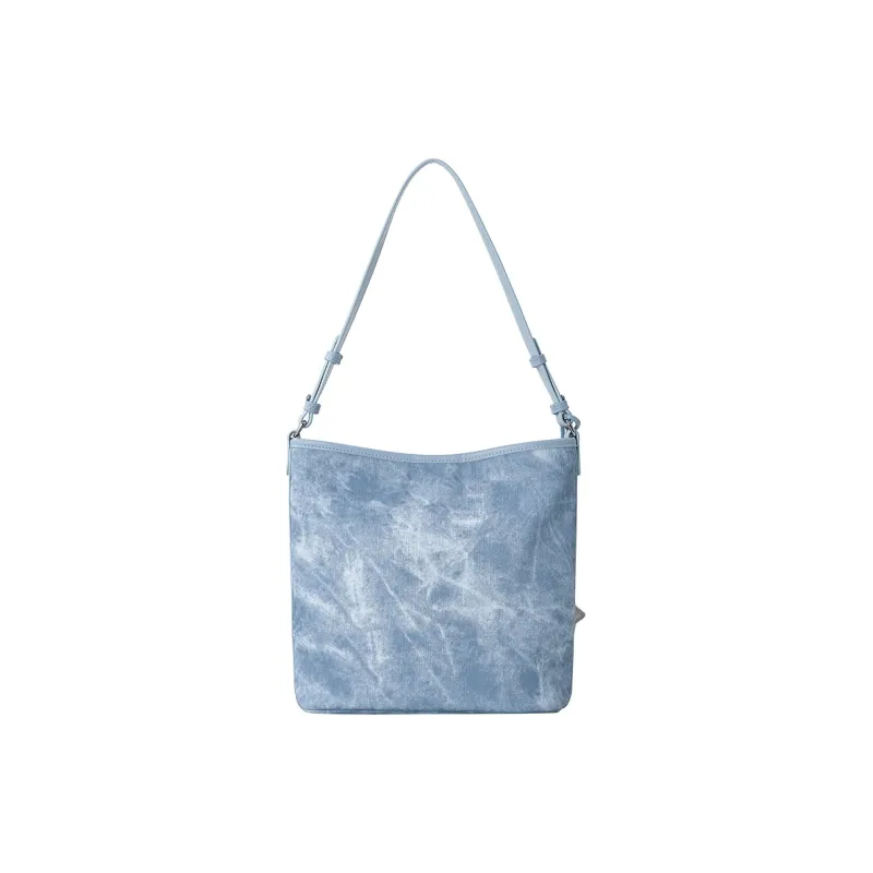 Miffy Synthetic Leather Shoulder Bag Medium Size Women's Ecru/Light Blue-11