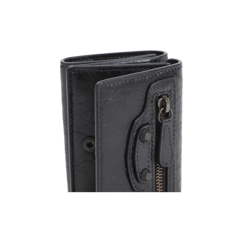 Balenciaga Lambskin Wallet Mini Women's Black-3