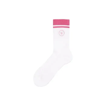 SPORTY & RICH SS24 SRHWC Mid-Calf Socks Unisex 1 Pack Pink White