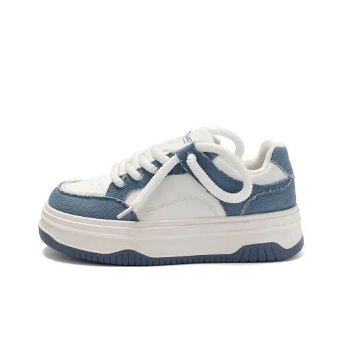 HUANQIU Skateboard Shoes Women's Low-Top White/Blue