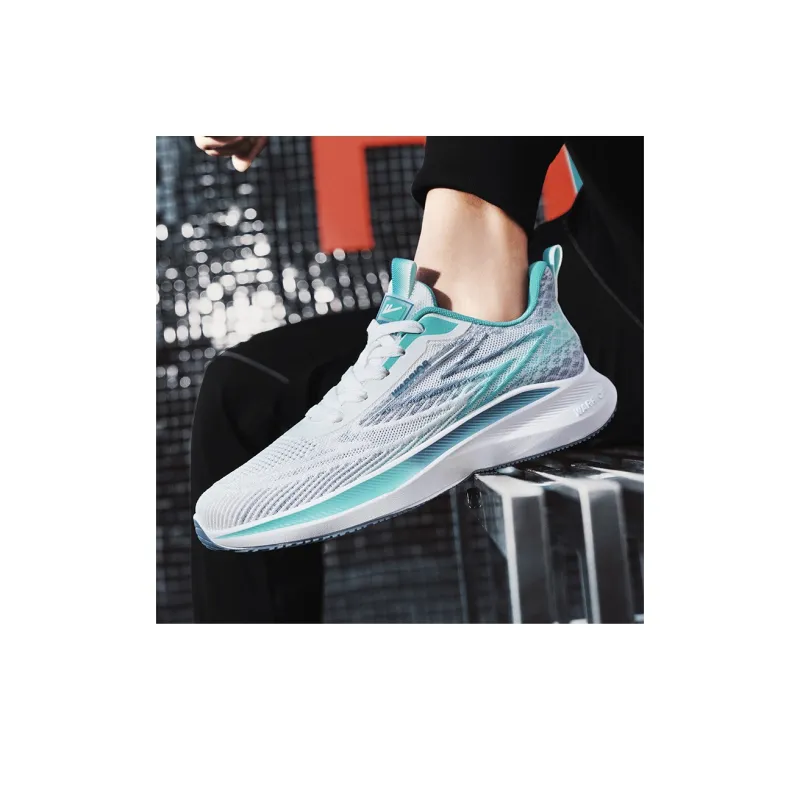 WARRIOR Running Shoes Men Low Top White/Blue-10