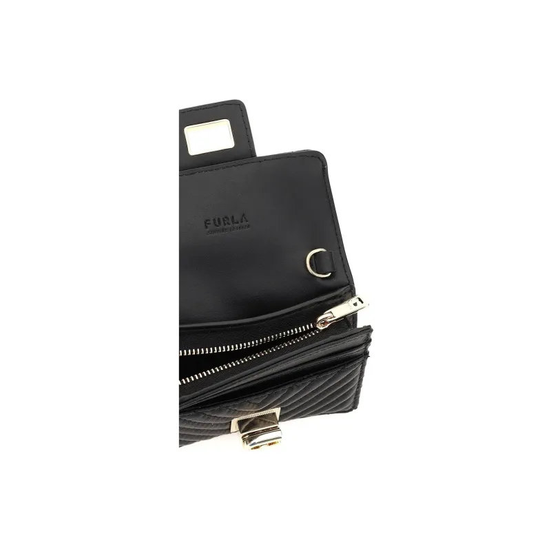 Furla Ramhide Shoulder Bag Crossbody Bag Wallet Women's Black-4