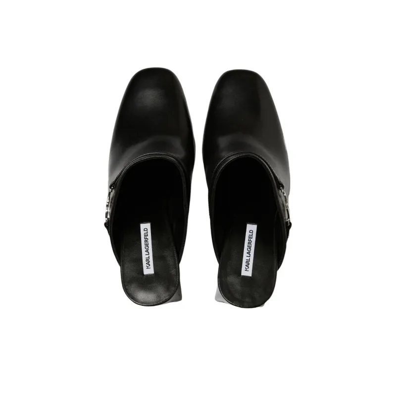 KARL LAGERFELD / Karl Lagerfeld Jeans Astra Nova Singia Trim Leather Mules Women's-3