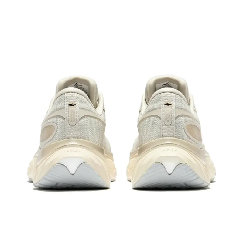 Erke Cushioning Low-Top Running Shoes Women's Pearl White Wild Gray-3