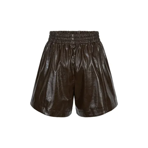 URBAN REVIVO Casual Shorts Women's Dark Coffee Brown