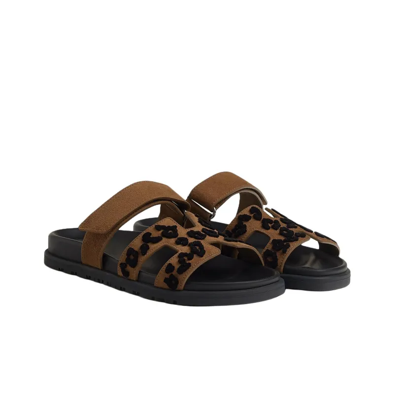 HERMES Slide Slippers Women's Umber-3