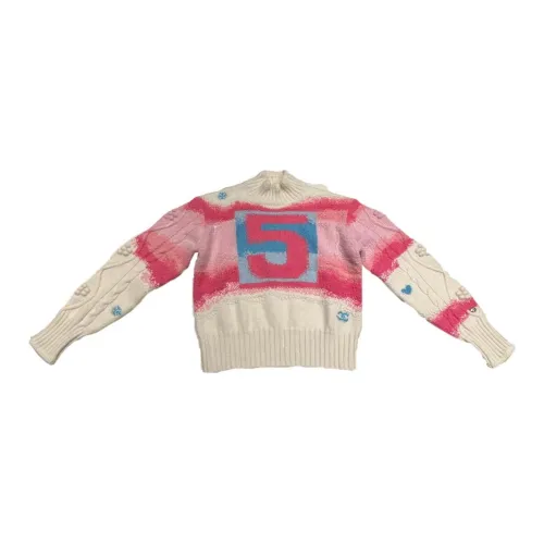 CHANEL Cashmere Sweaters Women's White/Pink