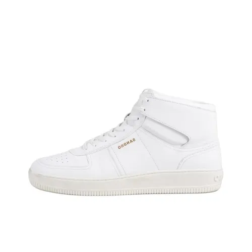 Sandro High Top Skateboard Shoes Men's White