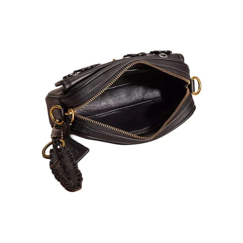 COACH Convertible Gloves Made Of Tanned Leather Fanny Pack Small Size Women's Brass & Black-2