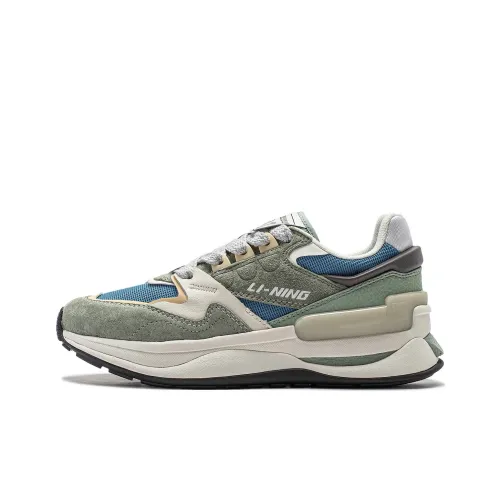 LINING Casual Shoes Women's Low-Top Jade Smoke Green/Waterfall Blue/Ivory