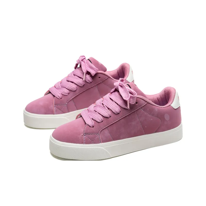 OAOQ Wear resistant And Lightweight Low Top Skateboard Shoes Unisex Dusty Pink-3