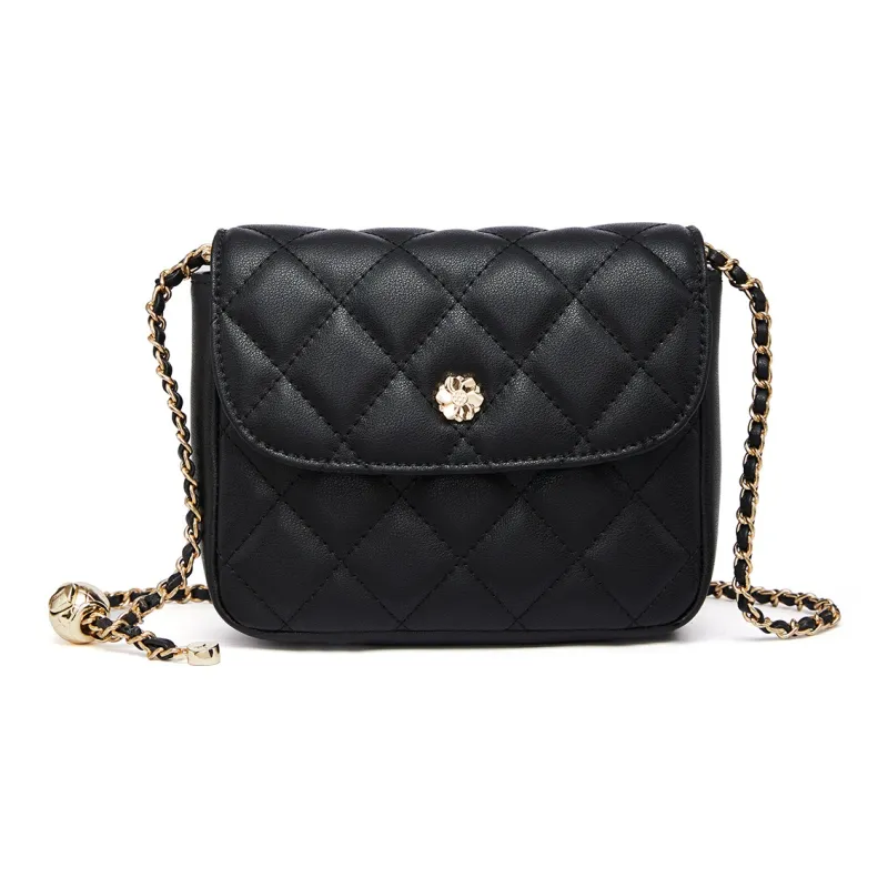 RED DRAGONFLY Cow Split Leather Crossbody Bag Women's Black-0