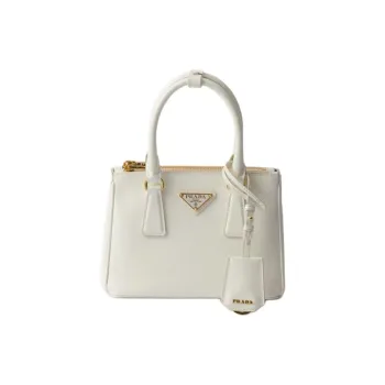 PRADA Galleria Killer Bag Patent Leather Shoulder Bag, Crossbody Bag, Handbag Mini Women's White